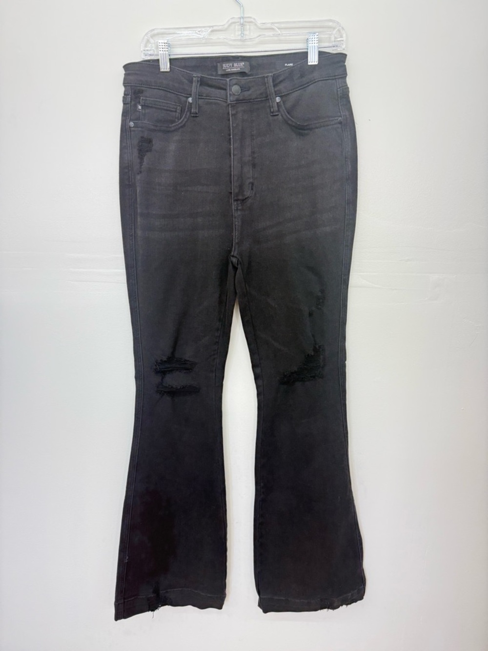 Judy Blue Black Distressed Flare Jeans K12